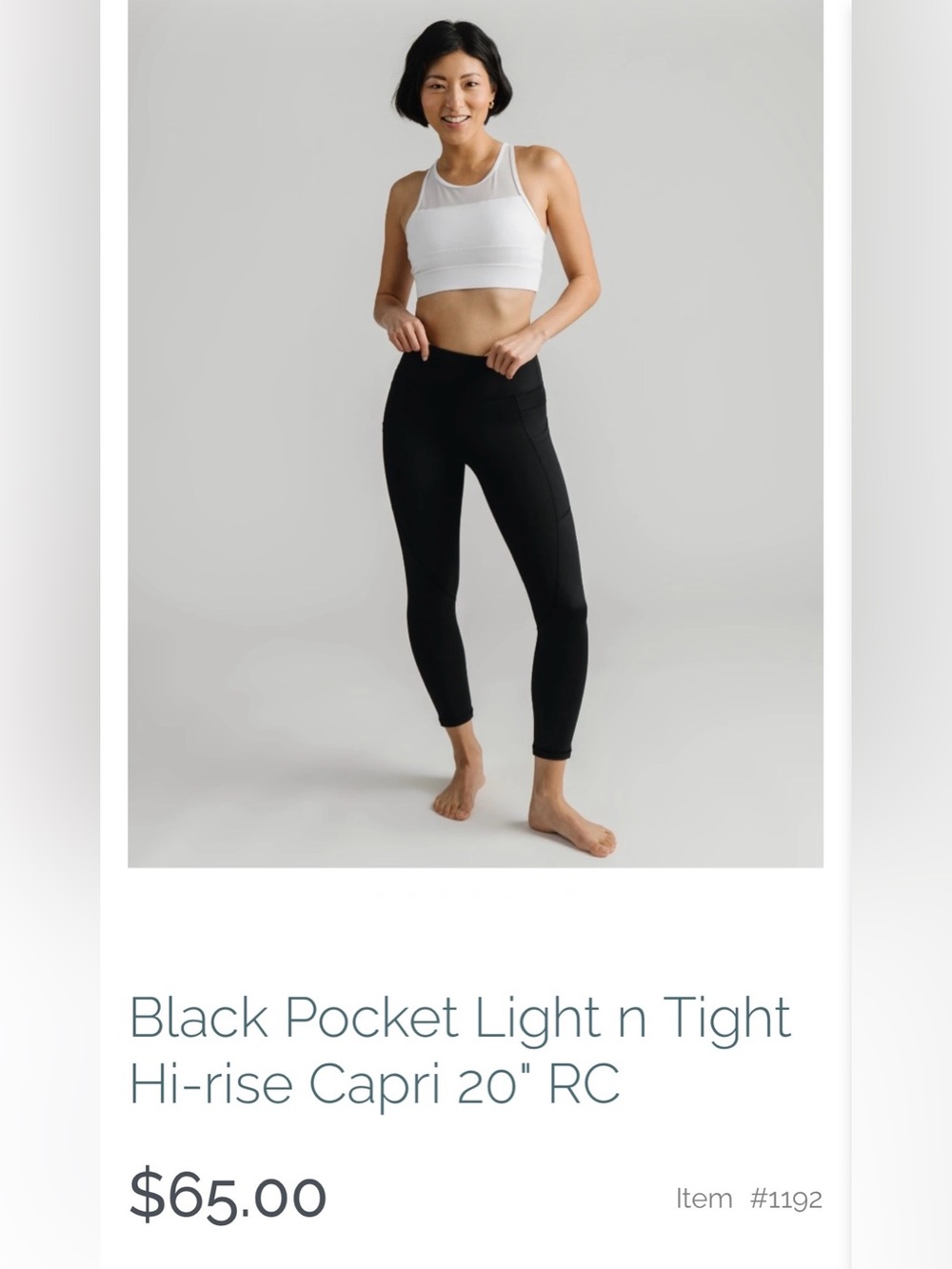 NWOT ZYIA Black Light n Tight Pocket Capris